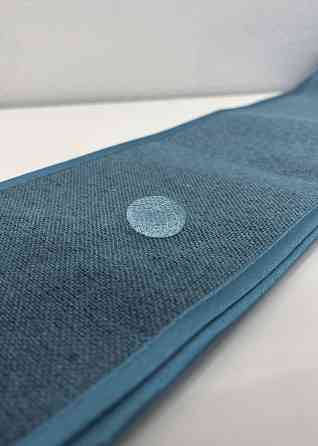 Комплект штор VR-Textil 100% блэкаут ASHEN NIGHT 150х270 2шт и Тюль 400х270 1852ш-1153т синий с белым 71-093/3 Киев