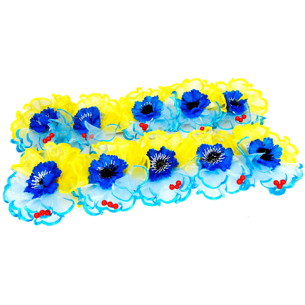 Набір для дівчаток Бантики патріотичні з волошкою 0108-379, 10 шт Вінниця - фото 1