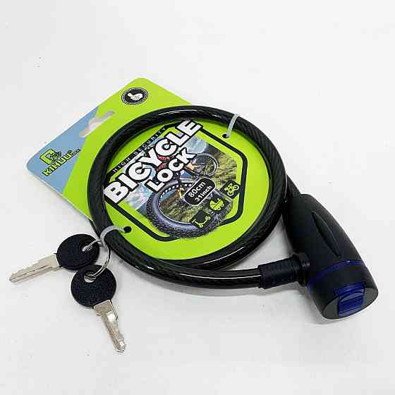 Замок велосипедный KIHUU LOCK 187, 10*80 тросовый, 2 ключа. Цвет: черный VD-16 Львов