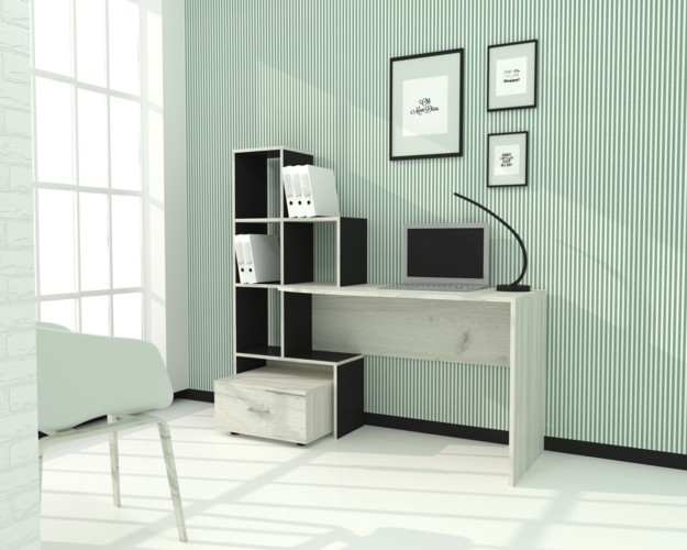 Стіл письмовий СП-1 №2, Дуб Крафт Білий/Венге Магія, 1500/550/1500Дуб Львів - фото 1