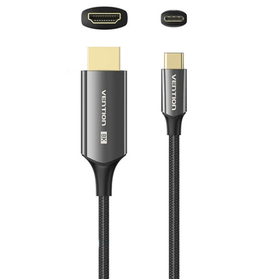 Кабель USB 3.1 Type-C M - HDMI M, 1.8m V2.0 8K 60 Гц Zinc Alloy TPE Black Vention Вінниця - фото 3
