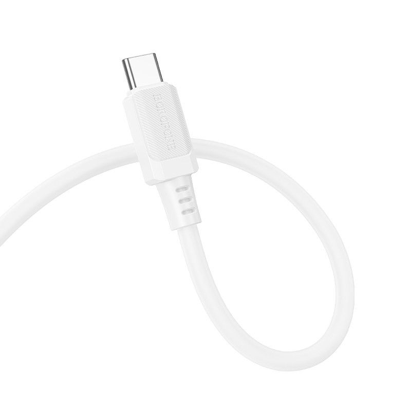 Кабель BOROFONE BX115 Lotto 60W silicone charging data cable C to C White Київ - фото 4