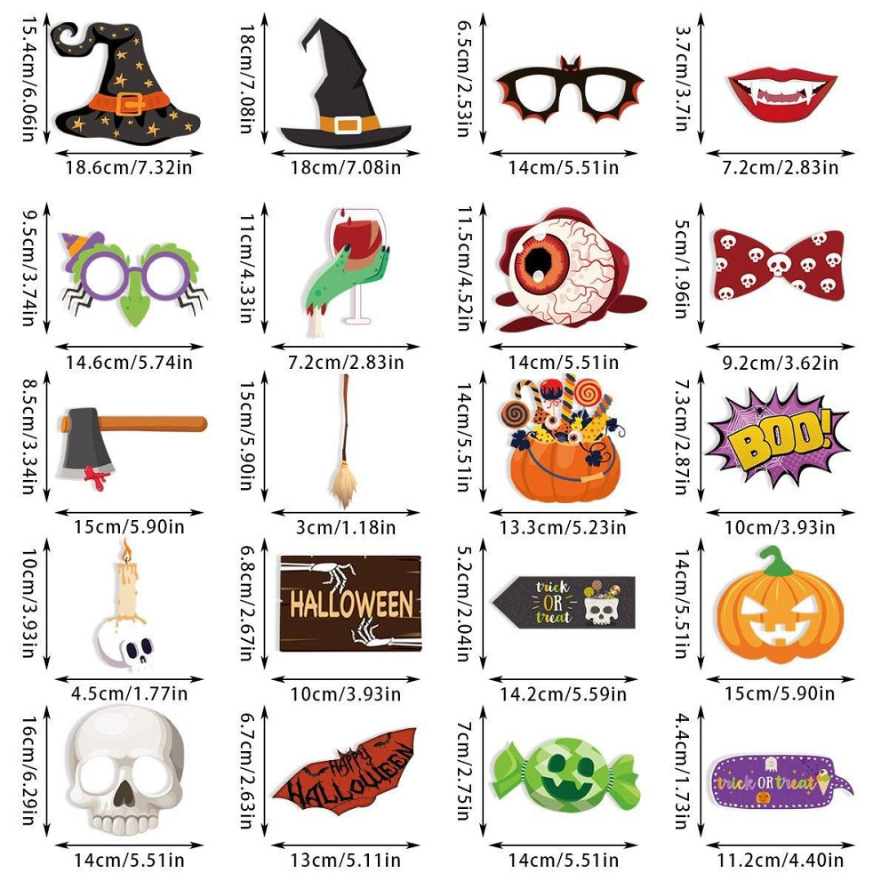 Бутафорія на Хелловін на паличках для фотозони та фотосесії 21 деталь Київ - фото 6