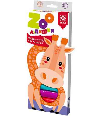 Тісто для ліплення ZOOлипашки "Жираф" ZIRKA 140211 (12 різнокольорових стиків по 35 г) Вінниця
