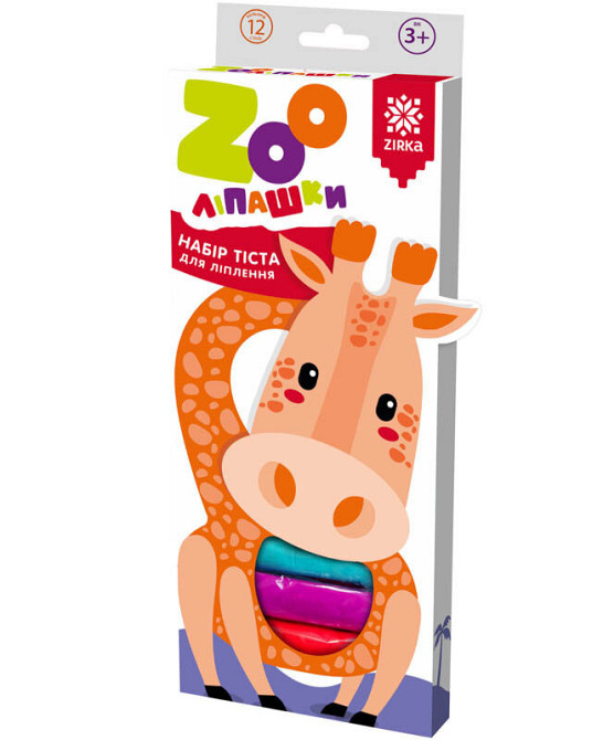 Тісто для ліплення ZOOлипашки "Жираф" ZIRKA 140211 (12 різнокольорових стиків по 35 г) Вінниця - фото 1