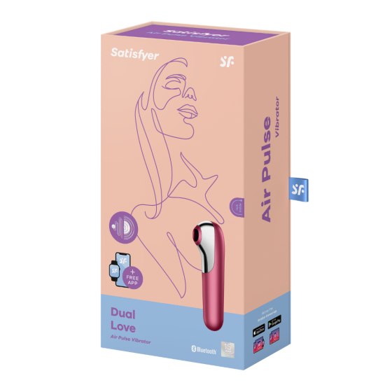Вакуумный стимулятор и вибраторDual Love, двухсторонний цвет: красныйSatisfyer (Германия) Sex Aura Киев
