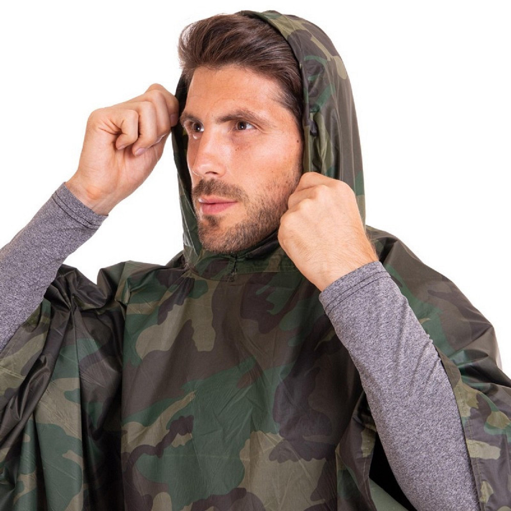 Плащ-дождевик палатка пончо ПВХ на кнопках размер L-XL камуфляж Киев - изображение 6