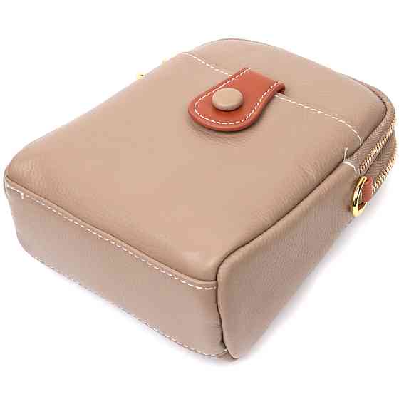 Современная сумка трапеция для женщин из натуральной кожи Vintage 22271 Бежевая Киев