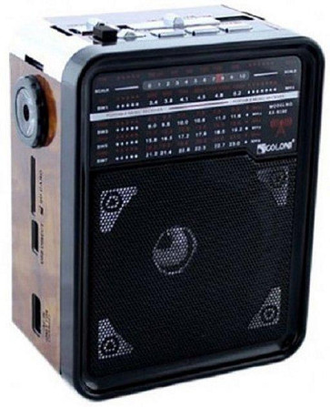 Радіоприймач колонка Golon RX-9100 з ліхтариком Коричневий Вінниця - фото 1