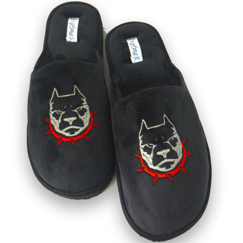 Тапочки кімнатні чоловічі закриті для дому PaGo "Пітбуль" чорні Одесса - изображение 4