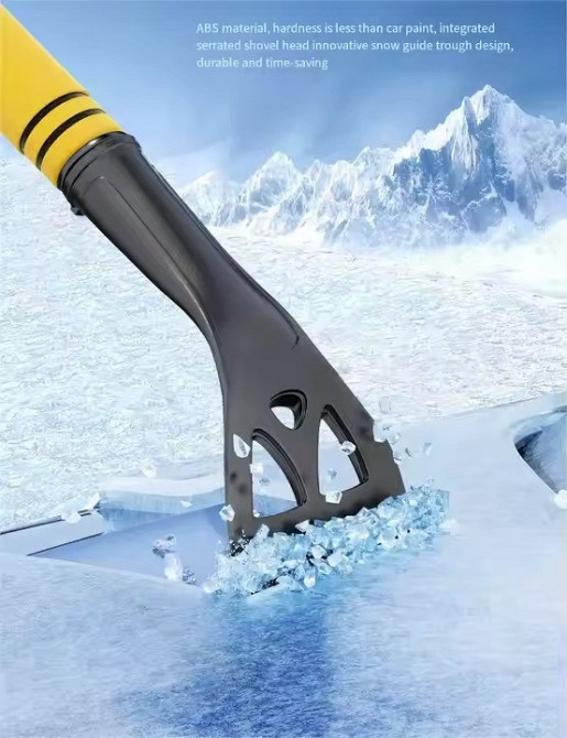 Щітка зі скребком автомобільна.Щітка для видалення льоду і снігу з авто,Телескопічна щітка для машини чорна Кам'янець-Подільський - фото 5