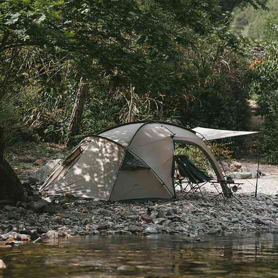 Палатка двухместная с большим тамбуром и навесом Naturehike Shandi CNK2300ZP017, серая Киев