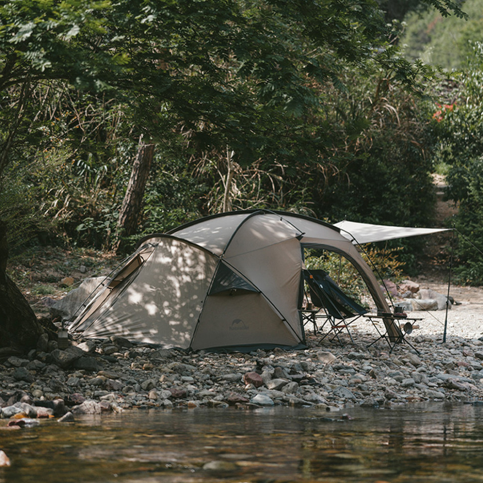 Палатка двухместная с большим тамбуром и навесом Naturehike Shandi CNK2300ZP017, серая Киев - изображение 2