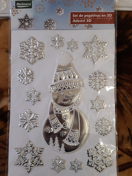 Новорічні наклейки на скло Сніговик розмір наклейки 29*41см, Melinera Київ - фото 1