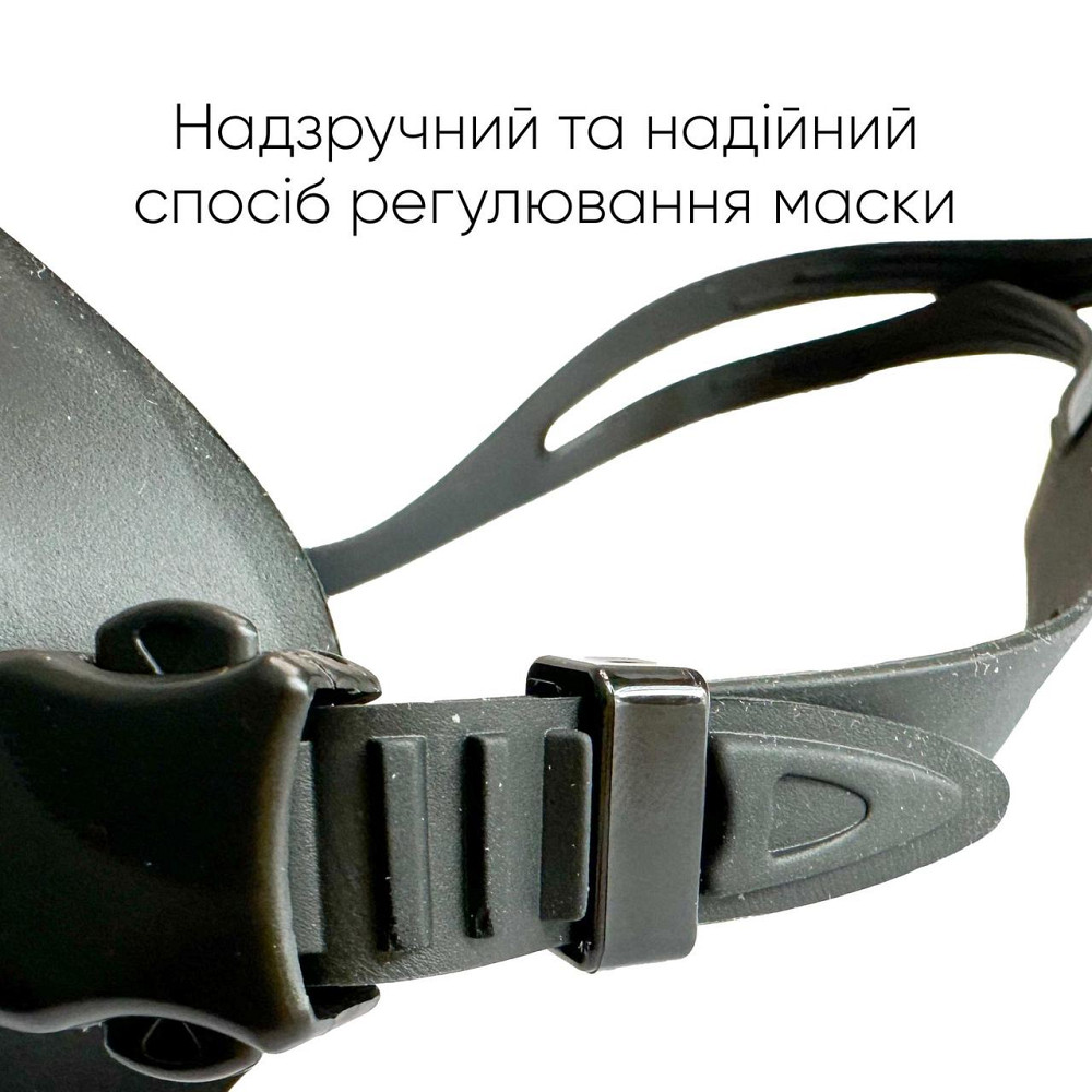 Маска для плавання Renvo Kariba Уні Anti-fog Чорний OSFM (2SM100-01) Київ - фото 4