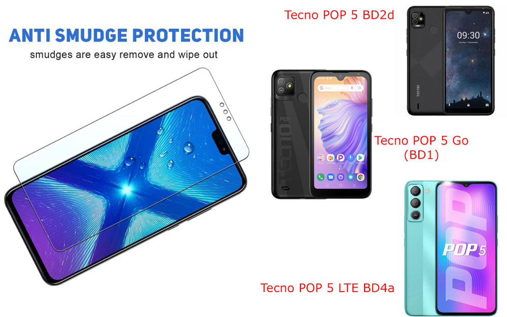 Защитное стекло NeoGlass для Tecno POP 5 BD2d, POP 5 Go (BD1), POP 5 LTE BD4a – ультрапрозрачное и устойчивое Киев - изображение 3