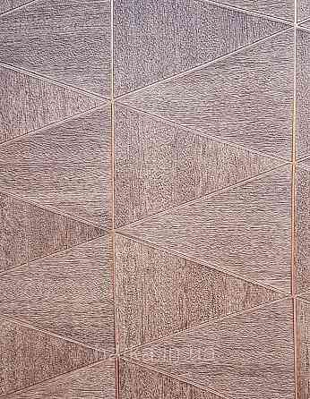 Шпалери вінілові на флізеліні Marburg Travertino 1.06х10 фігури трикутники смуги темно-коричневі бронзи 3д Київ