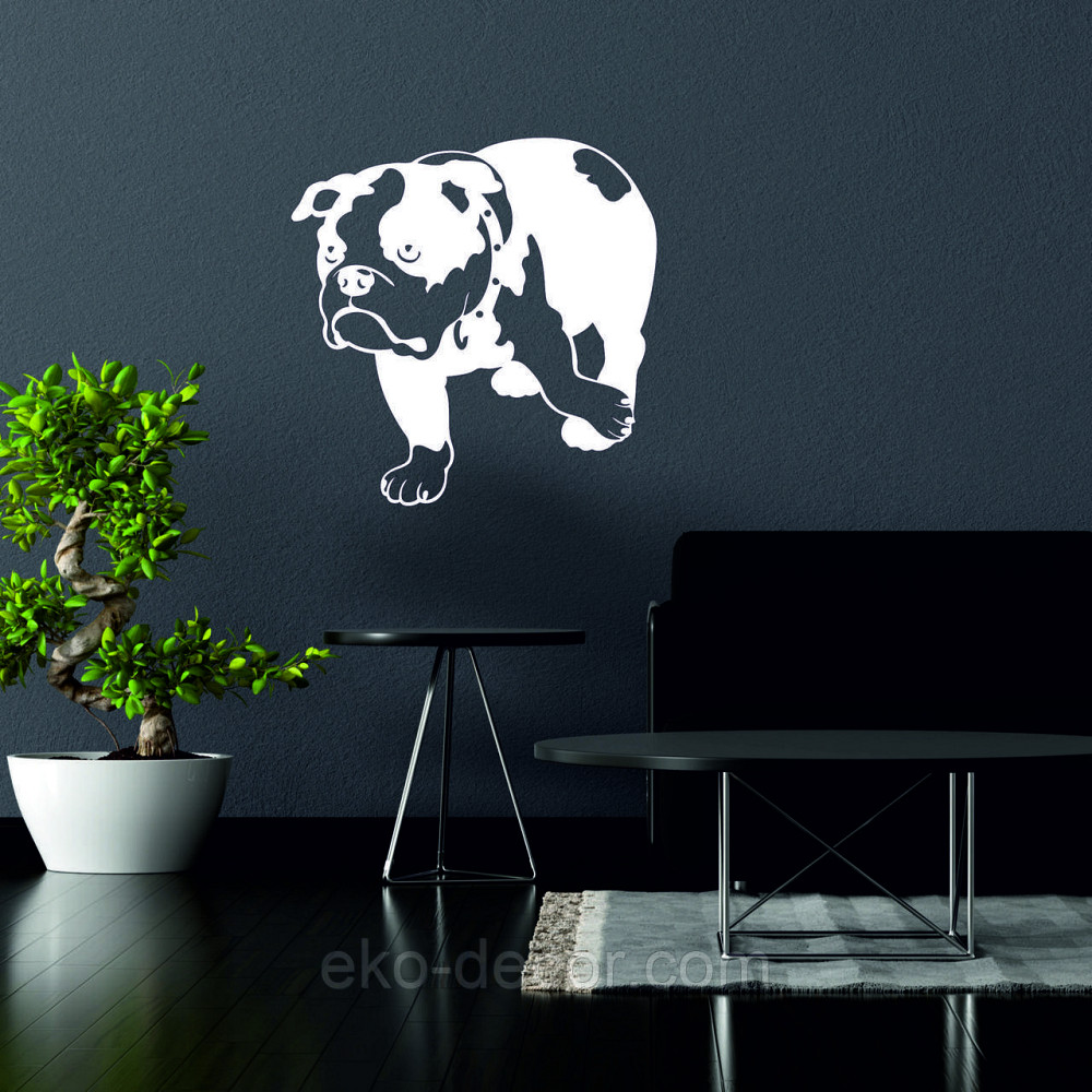 Декоративное настенное Панно «Бульдог» , Декор на стену 70*70 см, Белый Киев - изображение 2