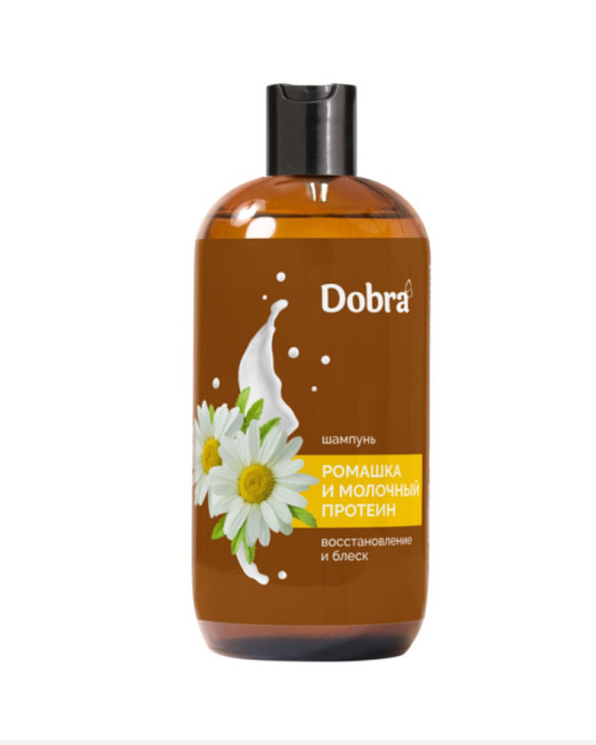 ШАМПУНЬ РОМАШКА І ПОТУЖНИЙ ПРОТЕІН DOBRA, ВОССТУВАННЯ І БЛЕСК, 500МЛ Виноградів - фото 1