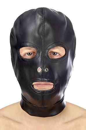 Капюшон для БДСМ з відкритими очима і ротом Fetish Tentation Open mouth and eyes BDSM hood Sex Aura Київ