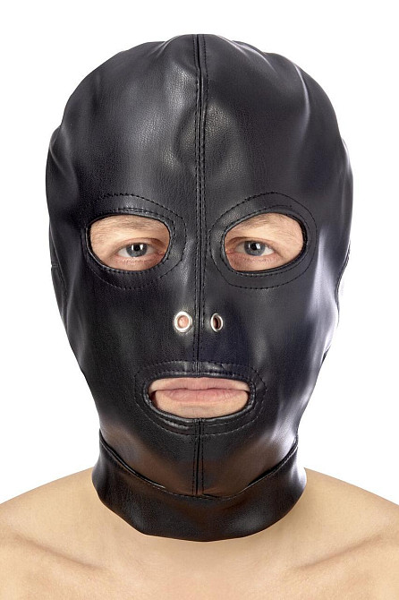 Капюшон для БДСМ з відкритими очима і ротом Fetish Tentation Open mouth and eyes BDSM hood Sex Aura Київ - фото 1