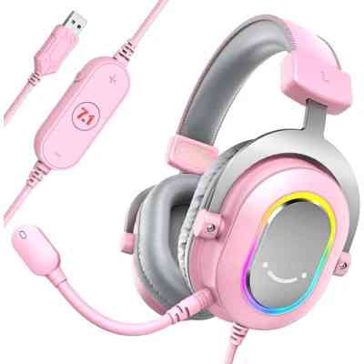 Наушники Fifine H6 RGB 7.1 Pink (H6P) Винница