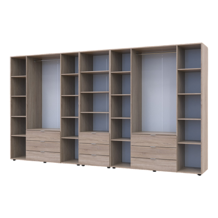 Шафа для одягу Гелар Doros Дуб сонома 4+4ДСП з пеналом 370х49.5х203.4 (DRS-011933) Львів - фото 3