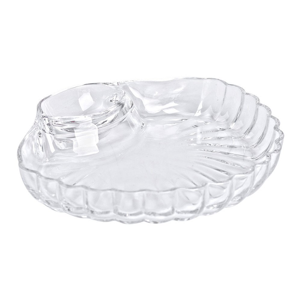 Yiwu Блюдо сервірувальне для закусок із соусником 21х19х3 см скляне HP-YH-58 Киев - изображение 4