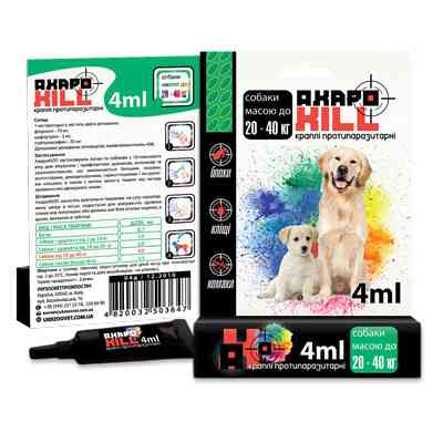 Акарокил капли от блох и клещей для собак весом 20 - 40 кг (1 пипетка 4.0 мл) Винница