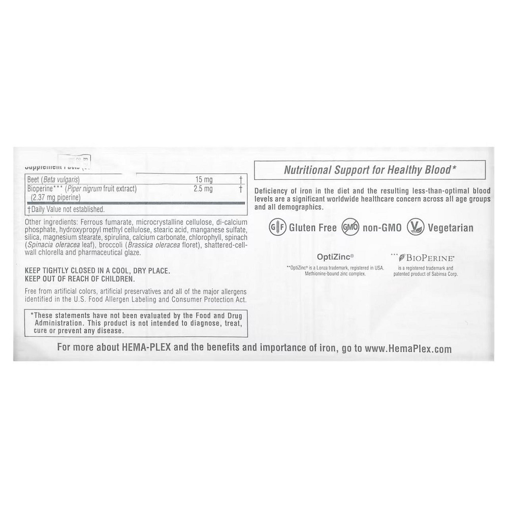 Вітаміни та мінерали NaturesPlus Hema-Plex 30 таб Київ - фото 3