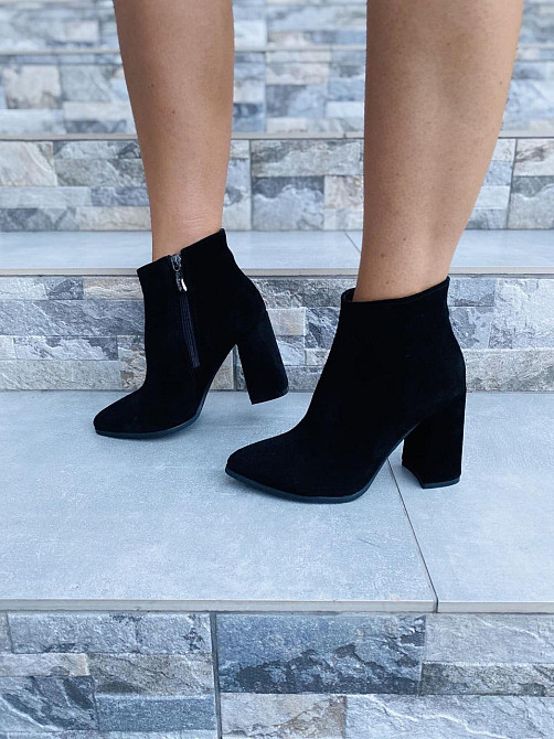 Nivelle Жіночі черевики NIVELLE чорні натуральна замша каблук 9.5 см висота 10 см (6093/48) Коломия - фото 5