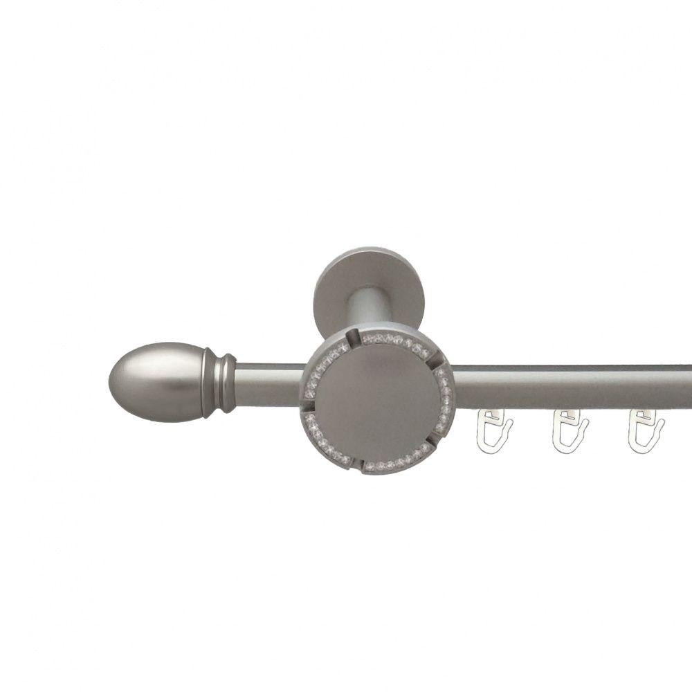 Карниз Orvit Белуно металевий однорядний розета реверс фламо профільна труба  Сатин 19 мм 300 см (00-00015240) Львів - фото 1