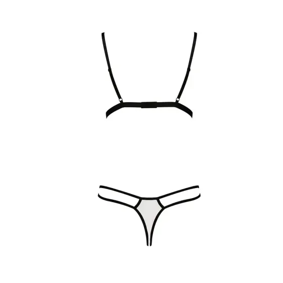 Комплект білизни Passion ORIHIME SET S/M, white, стрепи, ліф і трусики Львів
