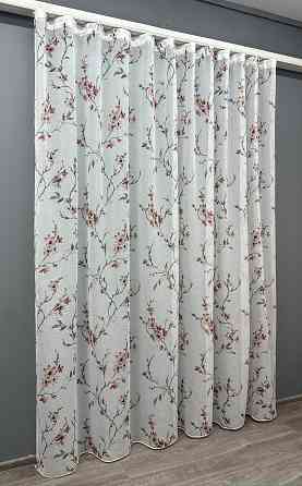 Тюль VR-Textil 1539т Flora Батист Білий з теракотово-сірим 400х270 см (42-1178) Київ