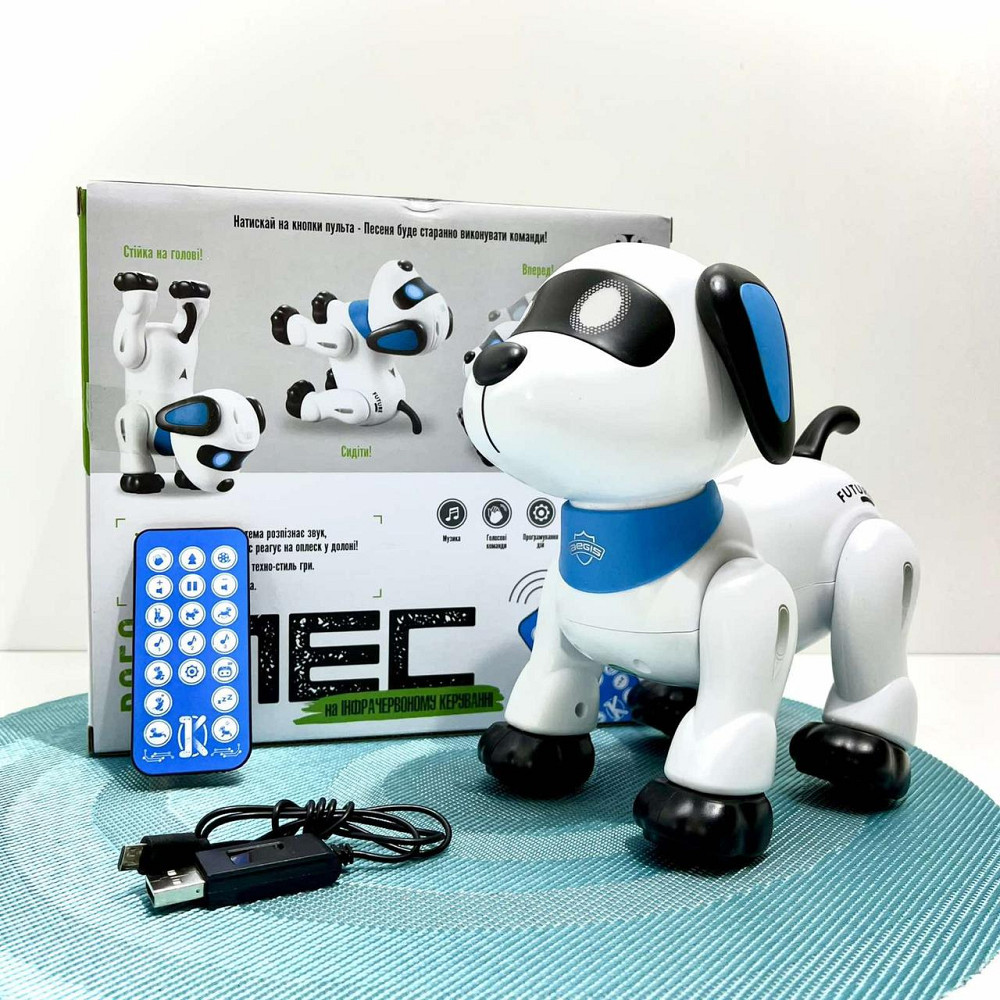 Собака-робот на радіокеруванні з програмованими функціями та голосовим керуванням Білий (RC 0009) Чернігів - фото 5