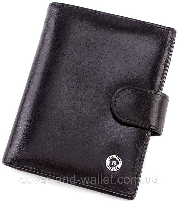 Солідний вертикальний чоловіче портмоне з гладкої шкіри Boston B5-020 Київ - фото 9