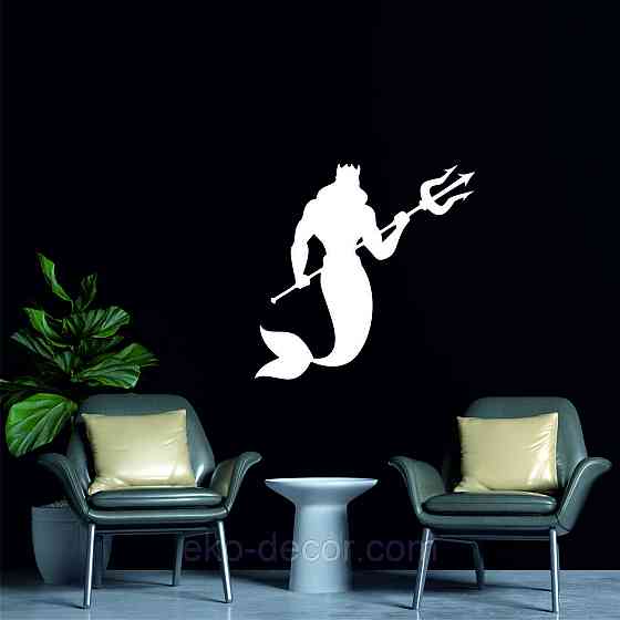 Декоративное настенное 3D Панно «Морской царь» Декор на стену с объемом 70*68 см, Белый Киев