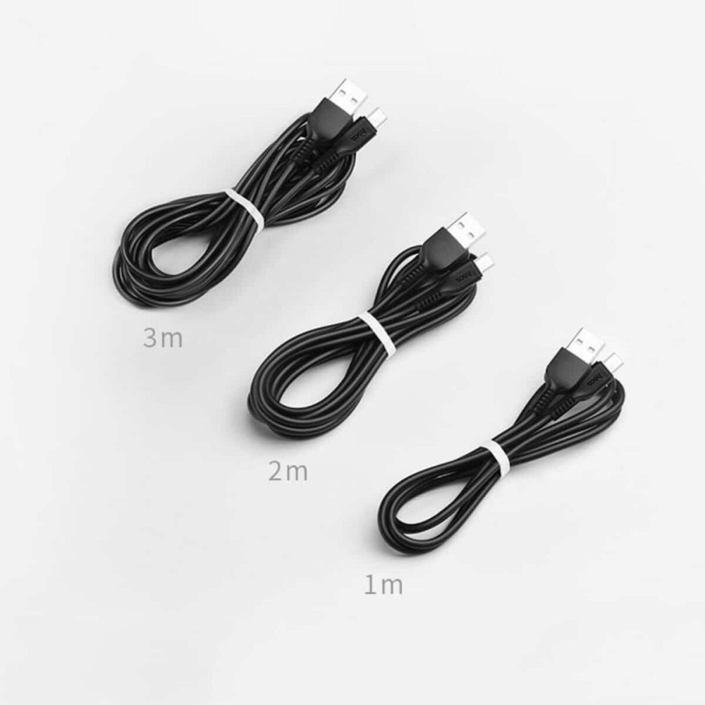 Кабель HOCO X20 USB to Micro 2A, 2m, PVC, TPE connectors, Black Київ - фото 4
