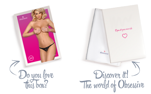 Кружевные танга с двумя отверстиями Obsessive 831-THC-1 crotchless thong L/XL, черные, бантики Sex Aura Киев - изображение 8