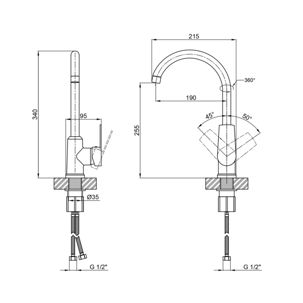 Акционный набор 3+2: Смеситель для кухонной мойки Brinex BRIN35C20N Киев - изображение 2