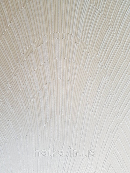 Шпалери вінілові на флізелін Marburg 82216 Giulia геометрія абстракція смуга півколо білі на бежевому 3д Київ - фото 2