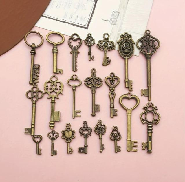 Набір підвісок у вигляді ключів, 10 шт., колір антична бронза (випадковий набір) Київ - фото 3