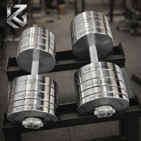 Гантелі набірні 2 по 40 кг металеві без покриття Kachai Zelezo Iron Pro Київ