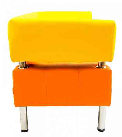 Диван Flay Office двойка со спинкой и подлокотниками 1550х650х750 Желто-зелено-оранжевый Киев