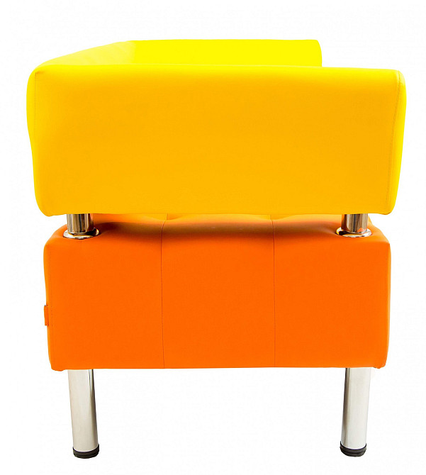 Диван Flay Office двойка со спинкой и подлокотниками 1550х650х750 Желто-зелено-оранжевый Киев - изображение 3