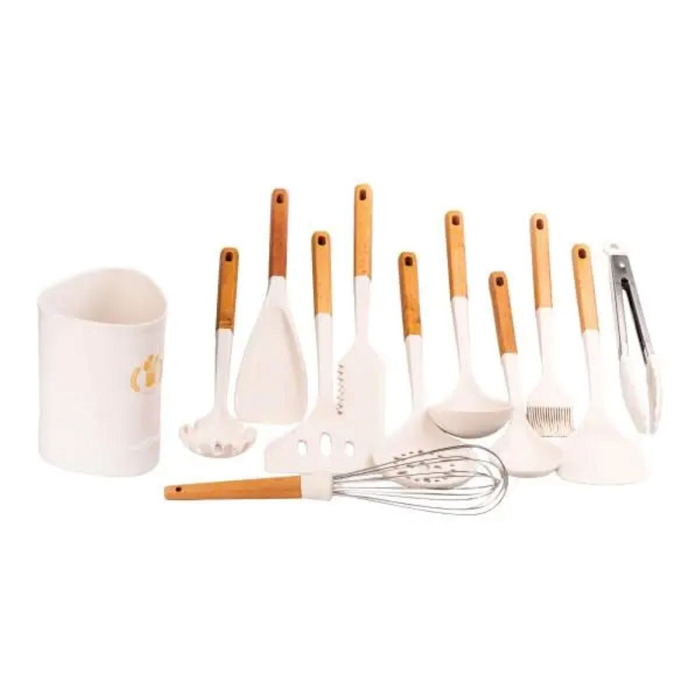 Набір кухонного приладдя на підставці 12 штук з дерев'яною ручкою YRUR9 Коломия - фото 3