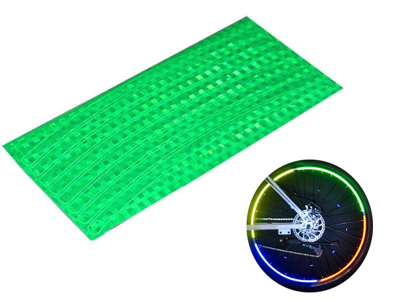 Світловідбивні наклейки на колесо велосипеда зелені Бровари - фото 1
