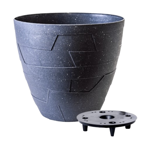 Вазон Керамо зі вставкою 14,5*13см граніт бетон Алеана Житомир - фото 2