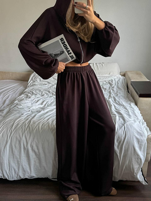 Женский трендовый костюм двойка из турецкого трикотажа oysho Шоколад Одесса - изображение 1