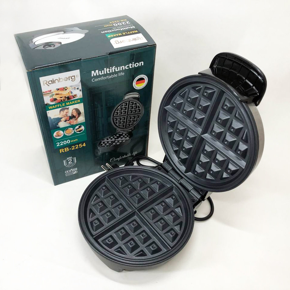 Мультипекарь вафельница Rainberg RB-2254 2200 Вт, Вафельница с антипригарным покрытием LB-84 Львов - изображение 1